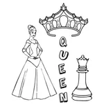 Королева и шахматы кусок