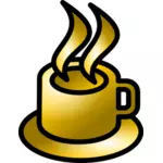 Illustrazione vettoriale di icona lucido marrone caffè shop