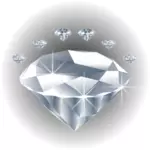 다이아몬드 스톤 다이아몬드 벡터 드로잉으로 둘러싸인