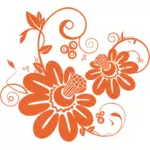 Две оранжевые цветы Векторный рисунок