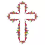Fleurs abstraites sur une croix