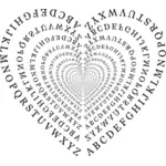 Coeur avec alphabet