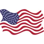 Amerikanska flaggan i en vind