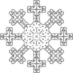 Векторный рисунок хлопья снега с крестом украшения