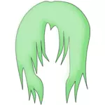 Vektör çizim çocuk figürü için yeşil saç