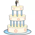Ritning av tre nivå bröllopstårta