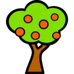 Grafika wektorowa drzewa pomarańczy dla kreskówki