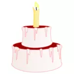 Ciasto z ilustracji wektorowych świeca