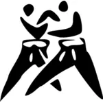 Vektorgrafikk utklipp av menn i judo utgjør