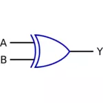 Logik funktion exklusiv-eller vektor illustration