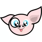 Ilustracja wektorowa świni z monokl w jej prawe oko