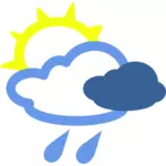 Sunny e símbolo de dia chuvoso clima vector imagem