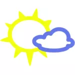 阳光与一些云天气符号矢量图像