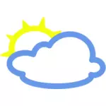 いくつか太陽天気シンボル ベクトル イメージと光雲