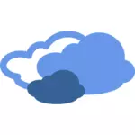 भारी बादलों के मौसम प्रतीक वेक्टर छवि