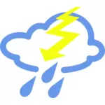 Imagen de vector símbolo de tiempo de lluvia y truenos