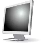 Vektorový obraz ve stupních šedi počítače plochý displej