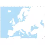 אוסף של מפת אירופה כחול ולבן