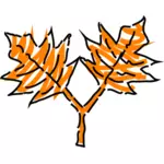 Oranžové listy výkresu vektorový obrázek