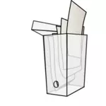 Vector de dibujo de caja de archivo transparente abierto