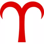 Punainen Aries-symboli