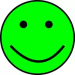 Šťastný zelená pozitivní tvář emotikonu vektorové ilustrace