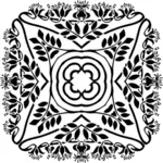 四角花柄ベクトル画像