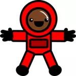Astronaut im roten Anzug