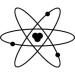Afbeelding van de regeling van een atoom in zwart-wit
