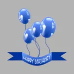 Banner de cumpleaños con dibujo vectorial de globos