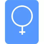 Vektortegning moderne blå kvinners toalett tegn