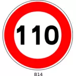 Vektorgrafik von 110 Geschwindigkeit Beschränkung Verkehrszeichen