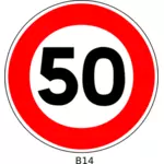 Vektor Klipart 50 rychlostní omezení dopravní značka