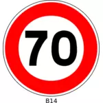 Vektorový obrázek 70 rychlostní omezení dopravní značka
