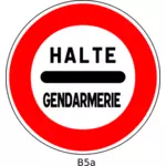 Vector de dibujo de señal de tráfico de policía de frontera francesa parada