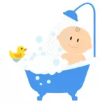 קריקטורה התינוק באמבטיה