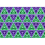 Triângulos de verde e roxos