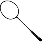 Vektör siyah beyaz görüntü badminton raket
