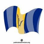 Bandera del estado de Barbados ondeando