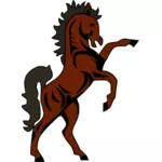Коричневые лошади скалолазания