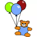 Oyuncak ayı balonlar ile