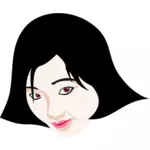 Japanska kvinnans ansikte vektorbild