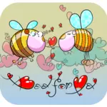 קריקטורה דבורים באהבה