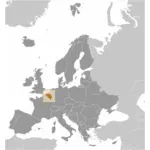 Belgie v Evropě vektorový obrázek