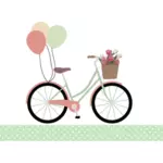 دراجة مع بالونات لون الرسومات