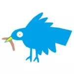 Vektor Klipart barevné peří ptáka s vousy