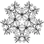 Dibujo de detalle decorativo diseño botánico en blanco y negro