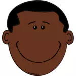 Głowa kreskówka afro-amerykański Boy
