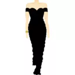 En huvudlös dummy i svart klänning vektorbild