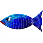 Vektorový obrázek kachlová modrá ryba